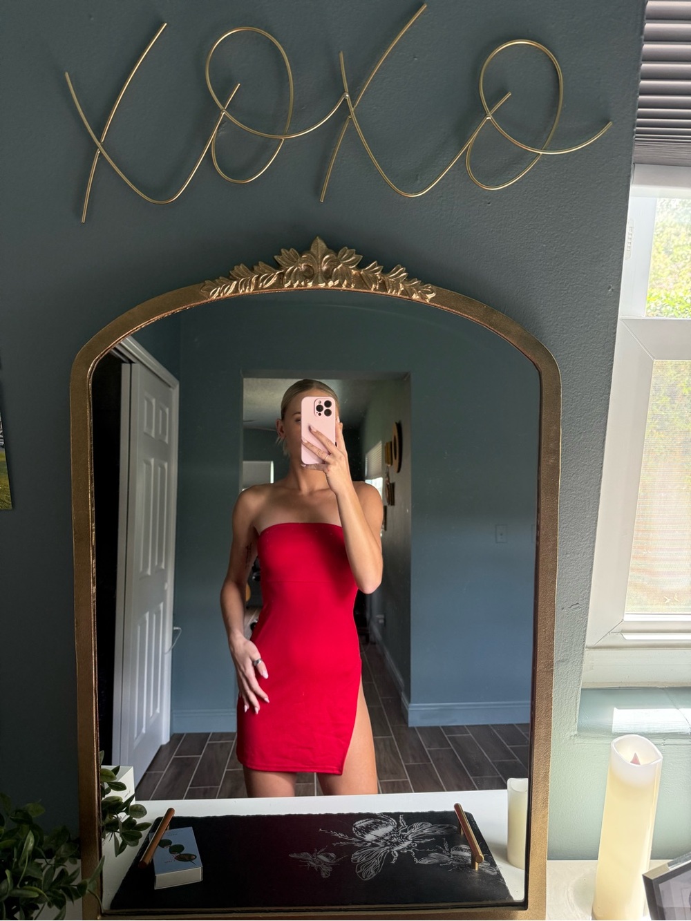 Strapless Red Bodycon Mini Dress - Halloween Devil or Betty Boop Costume